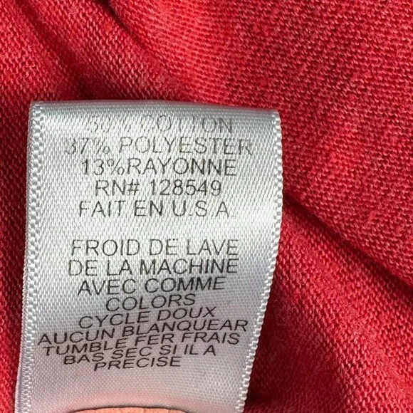 Aviator Nation Long Sleeve Henley Shirt Red XXL Lightning Bolt Logo USA Made - Picture 9 of 9